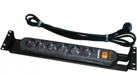 CONTEG Panel napájací, 6x230V, 19 , 2U prepäťová ochrana (DP-RP-06-UTE)