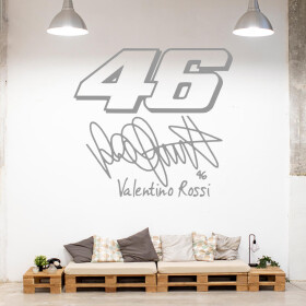 Veselá Stena Samolepka Valentino Rossi 46 Farba: šedá, Veľkosť: 60 x 56 cm