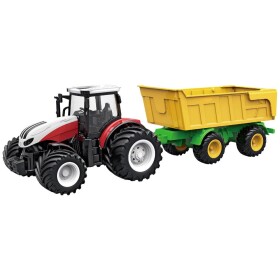 Amewi 1:24 RC traktor poľnohospodárske vozidlo; 22600 - IQ models RC TRAKTOR 2,4 Ghz s přívěsem světla zvuk RTR 1:24