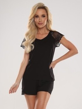 Dámske pyžamo DE LAFENSE 625 Dagmara kr / r S-2XL černá M