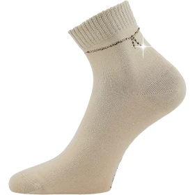 LONKA Ponožky dámské elegantní FLITANA 05 s kamínky BÉŽOVÉ (3 páry) 39-42 126909