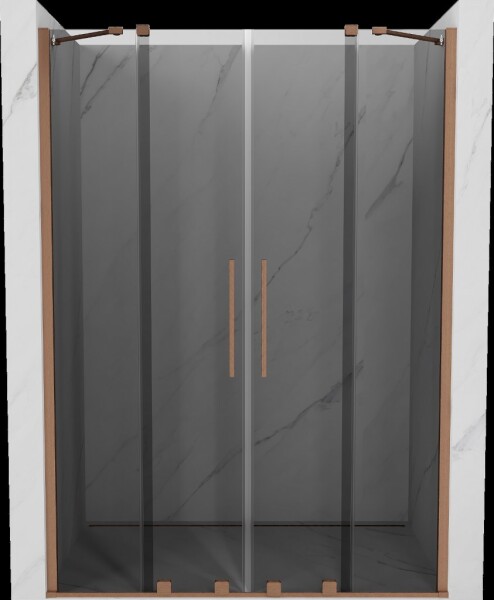 MEXEN/S - Velar Duo posuvné sprchové dvere 160, grafit, meď kartáčovaná 871-160-000-42-65