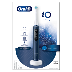 Oral-B iO Series 7 Sapphire Blue / Elektrická zubná kefka / magnetické iO / 5 režimov / AI / OLED (iO7 Saphire Blue)