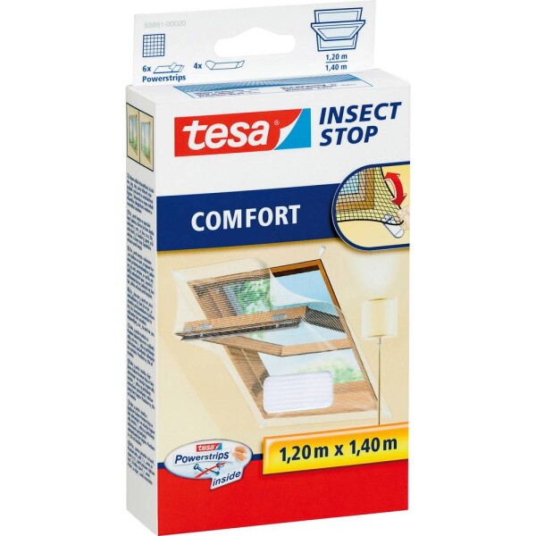 Tesa COMFORT 55881-00020-00 Sieť proti hmyzu pre strešné okno (š x v) 1200 mm x 1400 mm biela 1 ks; 55881-00020-00