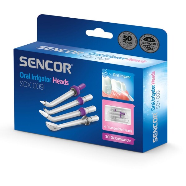 Sencor SOX 009 Náhradná hlavica pre ústnu sprchu biela (4ks) / pre Sencor SOI 3x (8590669274093)