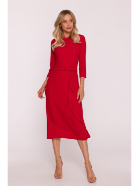 Šaty s volánom S425 červené - Stylove S