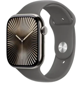 Apple Watch Series 10 GPS+Cellular 46mm Prírodné titánové telo - Skálovo šedý športový remienok (M/L) / 160-210 mm (MWYA3QC/A)