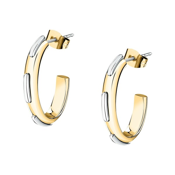 Trussardi Kruhové bicolor náušnice z ocele Concept TJAYY09