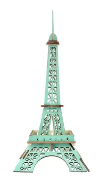 Woodcraft Drevené 3D puzzle Eiffelova veža tyrkysová