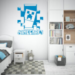 Veselá Stena Samolepka Minecraft hra Farba: zelená, Veľkosť: 60 x 71 cm