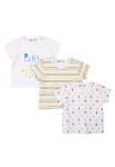 Detské tričko s krátkym rukávom 3pack, Minoti, Smiling 4, biela - 62/68 | 3-6m