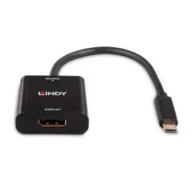 Lindy USB-C - DisplayPort čierna / Prevodník / 4K 144Hz / DisplayPort 1.4 / 21cm (43269)