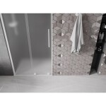 MEXEN/S - Velár posuvné sprchové dvere 110, dekor, biela 871-110-000-31-20