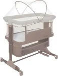 Lionelo Postieľka Jodie 3v1 Beige Taupe / Prístavná postieľka aj kolíska / Nastaviteľná výška 6 úrovní / Kolieska s brzdou (LO-JODIE BEIGE TAUPE)