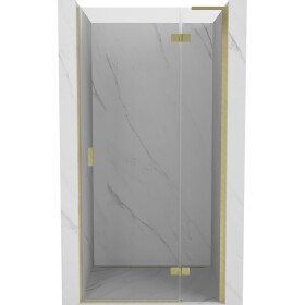 MEXEN/S - Mist-H L sprchové dvere krídlové pravé 105, transparent, zlatá kartáčovaná 8A5L-105-000-55-00-P