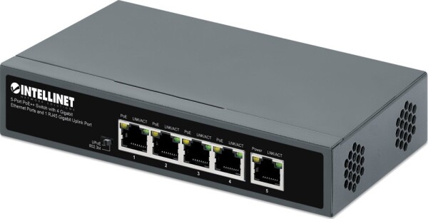 Intellinet Network Solutions INTELLINET 5-Port PoE++ Switch 4 Gb + 1 RJ45 Gb Uplink-Port