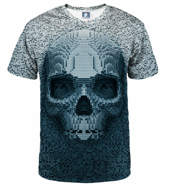 Aloha From Deer Pixel Skull T-Shirt TSH AFD343 Blue