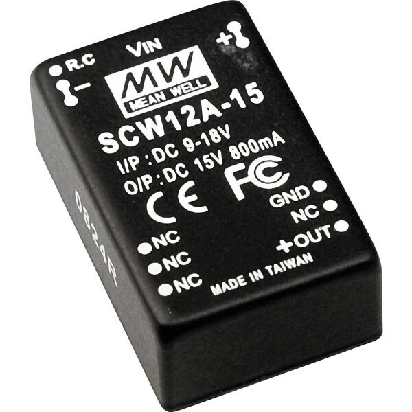 MEAN WELL SCW12C-12 DC / DC menič napätia 12 W Počet výstupov: 1 x; SCW12C-12