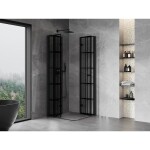 MEXEN/S - Mist-F Duo sprchovací kút skladacie dvere 110 x 110, čierna kratka, čierna 8A6-110L-110P-70-77