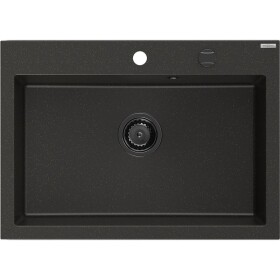 MEXEN/S MEXEN/S - Elix granitový drez 1-miska 700 x 500 mm, čierna/zlatá metalik, sifón čierna 6526701005-75-B