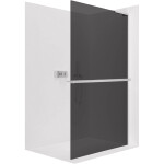 CERANO - Sprchová zástena Walk-in Onyx L-pravá vzpera - 8 mm + polička/držiak na uteráky - chróm, grafitové sklo - 80x200 CER-8050BD1101