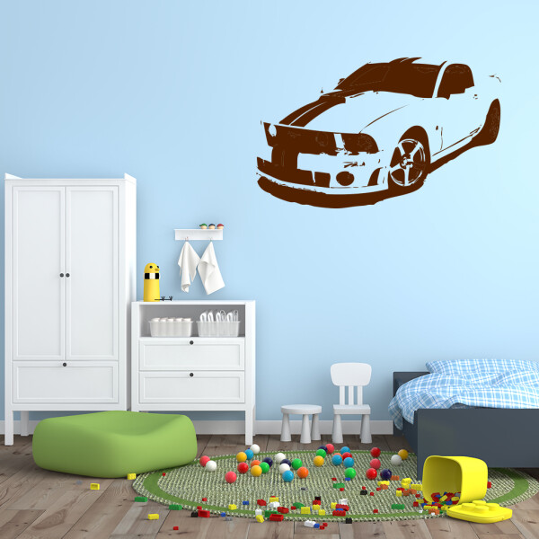 Veselá Stena Samolepka Auto Mustang Farba: hnedá, Veľkosť: 100 x 62 cm
