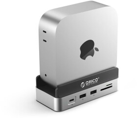Orico Stacja dokująca do MacMini M4, USB-C 10 Gbps, z obudową M.2 NVMe, pionowa, metalowa