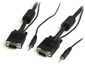 StarTech VGA kábel s audiom čierna / Prepojovací kábel / VGA - VGA / 3,5 mm jack / 5 m (MXTHQMM5MA)