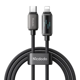 Mcdodo CA-2630 USB-C/Lightning kábel s LED displejom čierna / Dátový kábel / 36 W / 1,2 m / USB-C(M)/Lightning(M) (CA-2630)