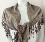 Dámska sivohnedá šatka s lemom - FPrice UNI