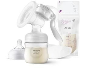 Philips Avent SCF430/20 biela / Manuálna odsávačka materského mlieka / rukoväť / fľaša 125 ml (SCF430/20)