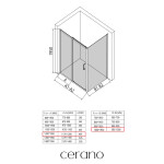 CERANO - Sprchovací kút Orlano L/P - 5 mm - čierna matná, transparentné sklo - 120x100x195 - posuvný CER-DY505B-90-217