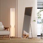 Mereo Zrkadlo hranaté 500x1700 mm, LED osvetlenie, závesné aj stojaté, čierny rám CN188