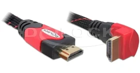 DeLock HDMI A (M) - HDMI A (M) 2 m 90 ° čierna / HDMI kábel / s Ethernetom / 4K / 10,2 Gbit / s (82686)