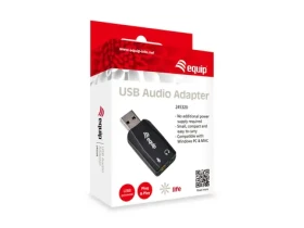 Equip čierna / USB audio adaptér / USB-A / 2x 3,5mm jack (245320)