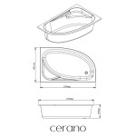 CERANO - Vaňa akrylátová Leona - asymetrická - pravá - biela - 170x99,5x40 CER-036377