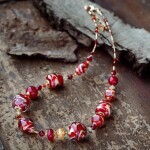Lampglas Náhrdelník s 24-karátovým zlatom v perlách Lampglas Cherry Temptation NRO26