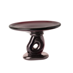 Ferm Living Sklenená misa na podstavci Damo Dark Grape Ø 24 cm