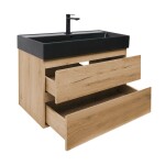 Kúpeľňová skrinka 2 zásuvková s umývadlom SAT B-Way 99x50x45 cm dub mat BWAY2100OAKU2B2B BWAY2100OAKU2B2B