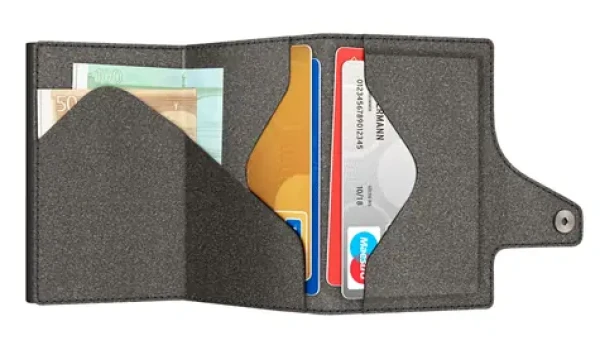 TRU VIRTU Click Slide Recycled PET sivá/čierna / Peňaženka / RFID ochrana / až 12 kariet (24106500807)