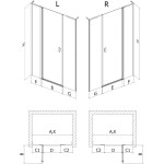 MEXEN/S - Mist L sprchové dvere krídlové ľavé 135, čierny okraj, čierna 8A4L-135-001-70-70-L