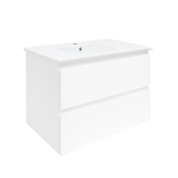 Kúpeľňová skrinka s umývadlom SAT B-Way 79x50x45 cm biela lesk BWAY280WU4BI BWAY280WU4BI