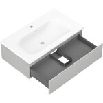 MEXEN/S - Orio kúpeľňová skrinka 80 cm s umývadlom Vela, 1 šuplík, sivá mat/biela mat 91A10-08023-1-BF62-W23M01