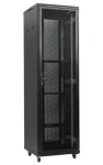 Xtendlan 47U/800x1000 čierna / Stojanový rozvádzač / 19 "/ perforované dvere / perforovaný chrbát (PER-47U-80-BLACK-P)