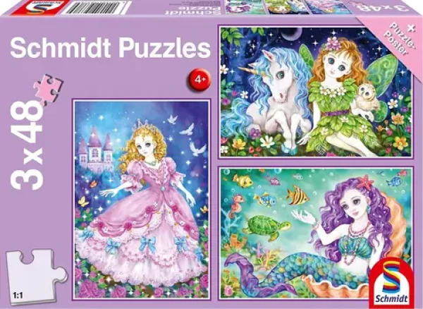 Schmidt Puzzle Princezná, víla a morská panna