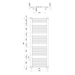 AQUALINE - ORBIT vykurovacie teleso s bočným pripojením 600x1680 biela ILO66T