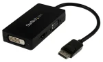 StarTech adaptér DisplayPort na DVI+VGA+HDMI čierna / Videoadaptér / 1920×1200 / 0,15 m (DP2VGDVHD)