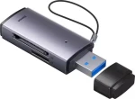 Baseus WKQX060013 Lite Series Čítačka pamäťových kariet sivá / SD/TF / USB-A (WKQX060013)