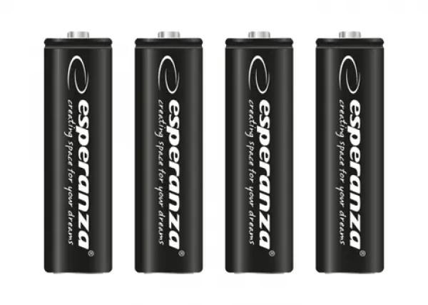 Esperanza Nabíjacia batéria AA čierna / 1.2V / 2600mAh / Ni-MH / 4 ks / v blistri (EZA106 - 5901299922552)