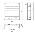 SAPHO - ALIX galérka s LED osvetlením 66x70x17,5cm, ľavá/pravá, biela AX166-0030